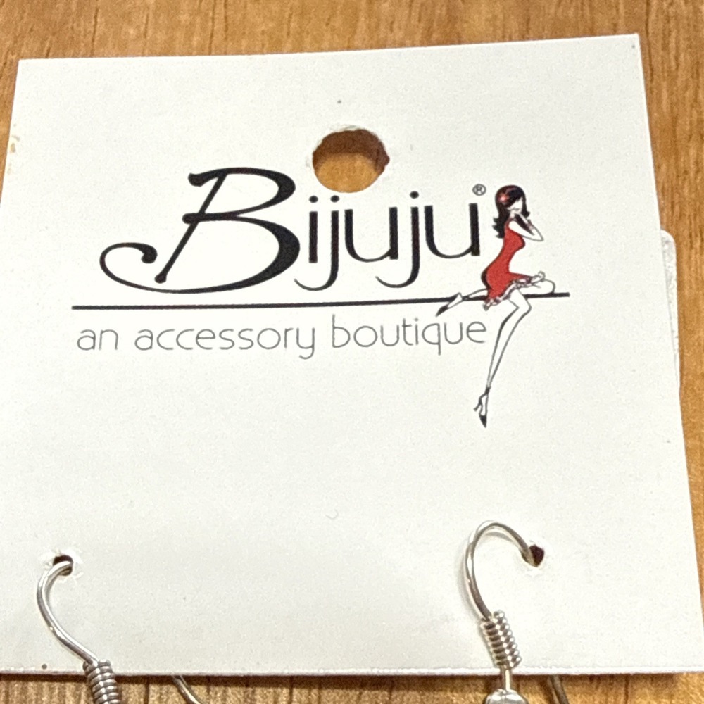 Bijuju Artisan Boho Blue Earring W Silver Colored Nwt - Picture 3 of 3